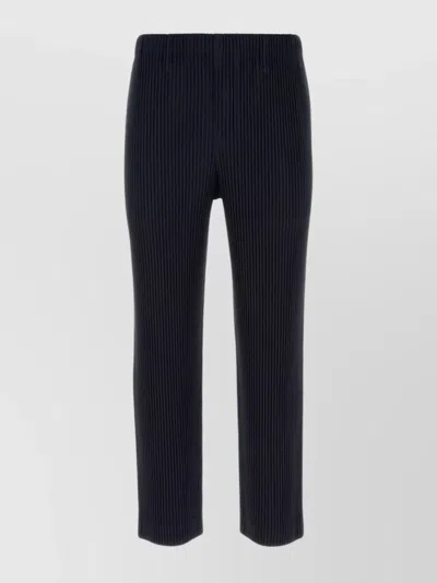 Issey Miyake Cropped Pleated Trousers For Modern Look In Black