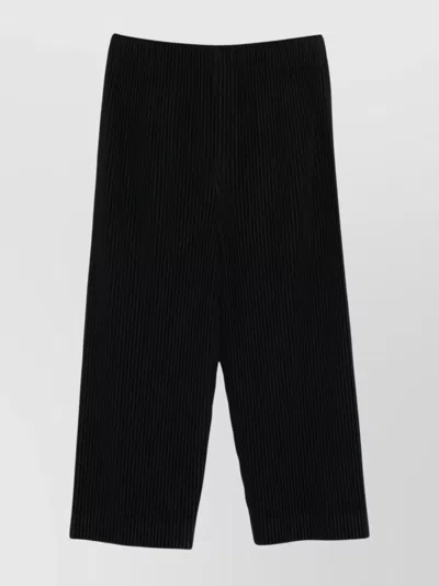 ISSEY MIYAKE CROPPED RIBBED TROUSERS PLEATED DESIGN
