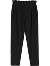 Issey Miyake Fine-ribbed Cropped Tapered Trousers In Black