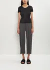Issey Miyake Cropped Wide Leg Culottes In Gray