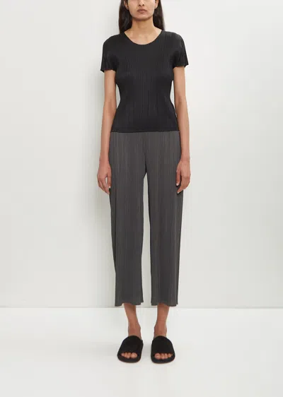 Issey Miyake Cropped Wide Leg Culottes In Gray