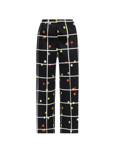 Issey Miyake Crossing Dots Trousers In Black