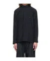 Issey Miyake Curled Upright Collar Shirt In Black