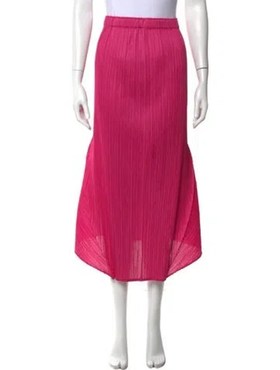 Pre-owned Issey Miyake Cutout Accent Long Skirt W/ Tags In Pink