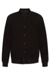 Issey Miyake Ribbed Texture Bomber Jacket In Brown