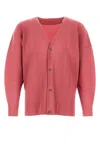 Issey Miyake Cardigan In Poliestere Rosa Scuro  Uomo