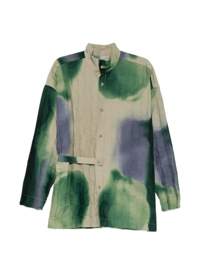 Issey Miyake Dawn Edge Belted Shirt In Multi