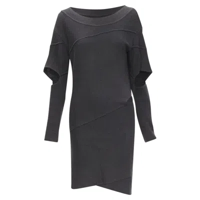 Issey Miyake 's Deconstructed Bias Cutout Sweater Dress In Grey