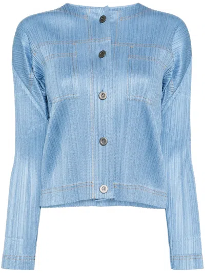 Issey Miyake Denim-like Jacket In Blue