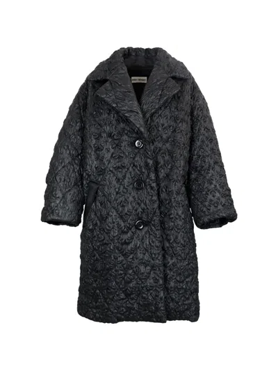 Pre-owned Issey Miyake Diamond-quilted Padded Coat In Black