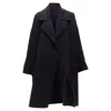 Issey Miyake Double Breasted Wide Cut Cocoon Coat In Blue
