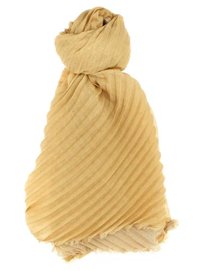 Issey Miyake 'double Pleats' Stole In Yellow