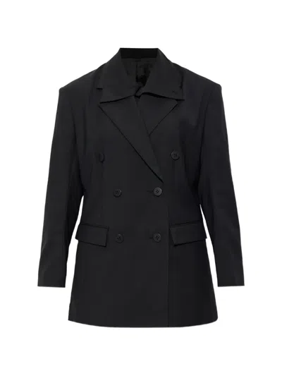 Issey Miyake Double-breasted Blazer In Black