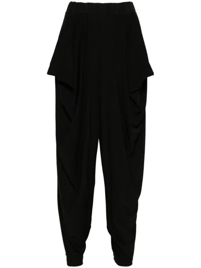 Issey Miyake Drape Jersey 46 Pants Clothing In Black