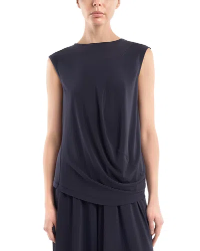 Issey Miyake Drape Jersey 68 Top In Blue