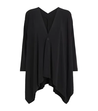 Issey Miyake Drape Jersey Cardigan In Black
