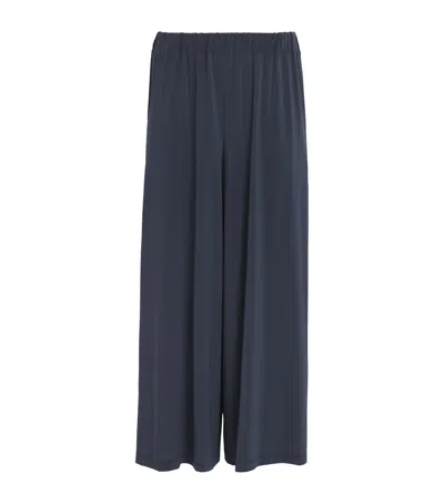 Issey Miyake Drape Jersey Cropped Trousers In Blue