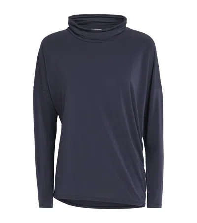 Issey Miyake Drape Jersey Top In Blue