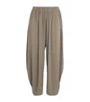 Issey Miyake Drape Jersey Trousers In Brown