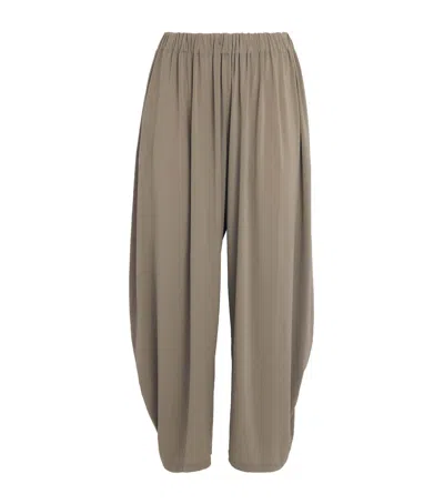 Issey Miyake Drape Jersey Trousers In Brown