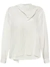 Issey Miyake Draped Cotton Blouse In White