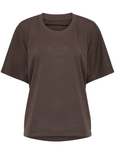 Issey Miyake Drapiertes T-shirt In Braun