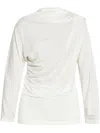 Issey Miyake Draped Top In White