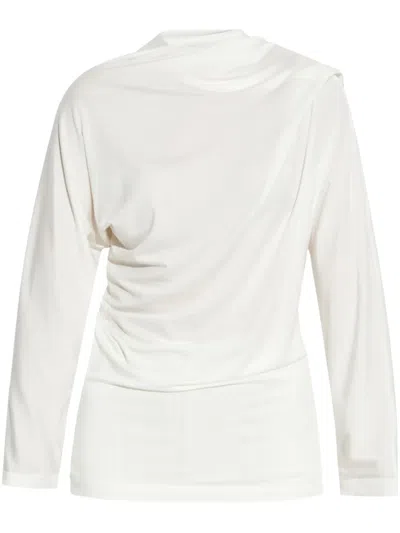 Issey Miyake Draped Top In White