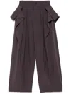 Issey Miyake Draped Trousers In Brown