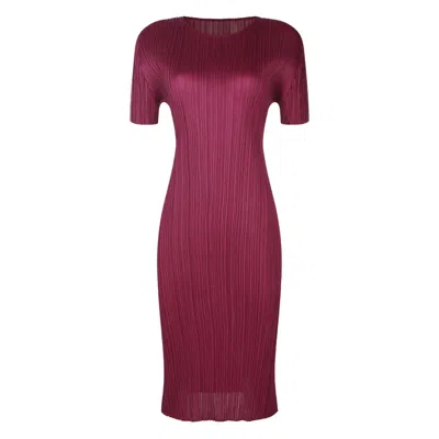 Issey Miyake Dress In Burgundy