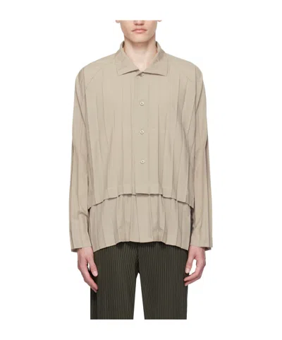 Issey Miyake Taupe Edge Shirt In 42-greige