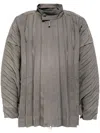 Issey Miyake Edge Pleated Jacket In Grey