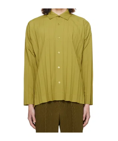 Issey Miyake Green Edge Shirt In 62-green