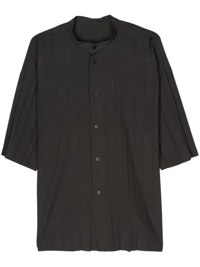 Issey Miyake Edge Pressed-crease Shirt In 灰色