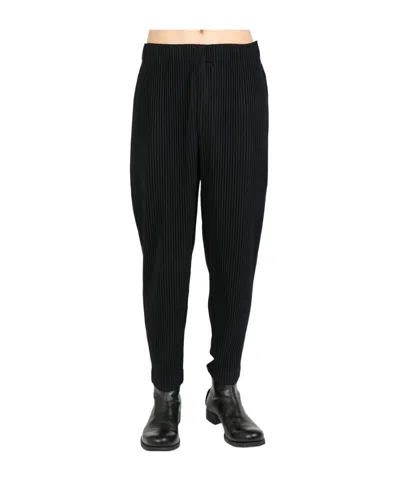 Issey Miyake Elastic Pleated Casual Pants In Black