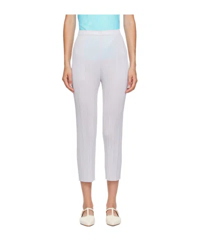 Issey Miyake Elastic Pleated Casual Pants In White