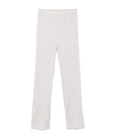 Issey Miyake Elastic Waist Casual Pants In White