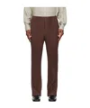 Issey Miyake Elastic Waist Casual Pants In Brown