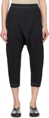 Issey Miyake Fluffy Pleats Please Black Trousers In Black