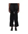 Issey Miyake Gathered Cotton-blend Trousers In Black