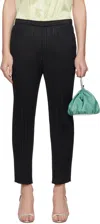 Issey Miyake Elastic Waist Casual Pants In Black