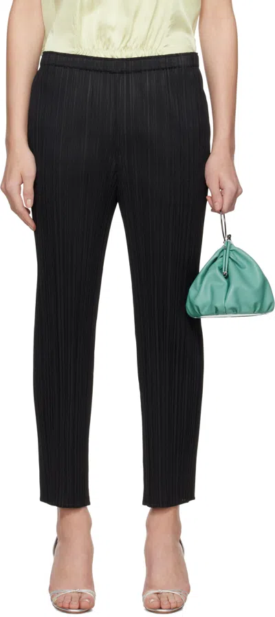 Issey Miyake Elastic Waist Casual Pants In Black