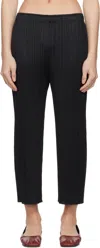 Issey Miyake Elastic Waist Casual Pants In Black