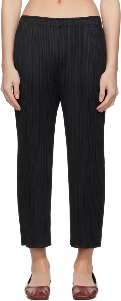 Issey Miyake Elastic Waist Casual Pants In Black