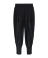 Issey Miyake Trousers Elastic Waistband Ribbed Cuffs In Black