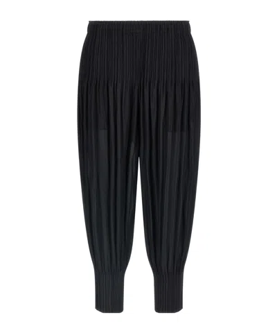 ISSEY MIYAKE PLEATS PLEASE ISSEY MIYAKE PLEATED CROPPED TROUSERS