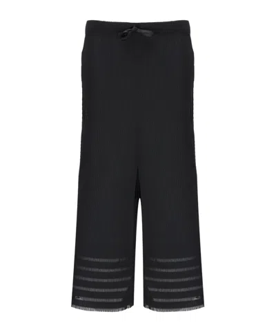 Issey Miyake Elastic Waist Casual Pants In Black