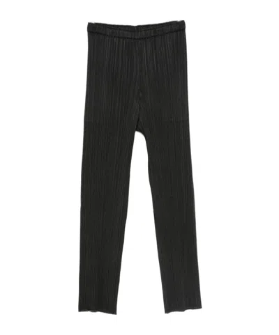 Issey Miyake Elastic Waist Casual Pants In Black