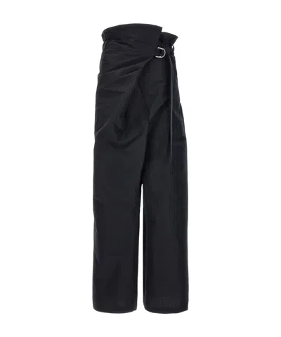 Issey Miyake Elastic Waist Casual Pants In Black