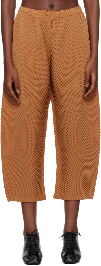 Issey Miyake Elastic Waist Casual Pants In 42 New Winter Brown